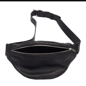 Authentic Black McQueen Leather Waistpouch/fanny pack/belt bag